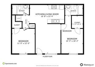 Large 2 Bedroom 201 floor plan